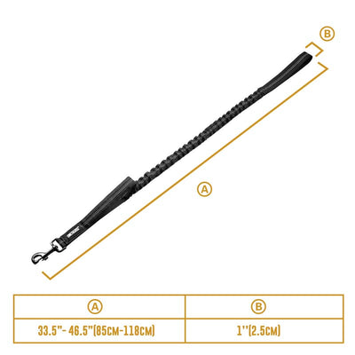Black Quick-Release Reflective Dog Leash - SEALSGLOBAL